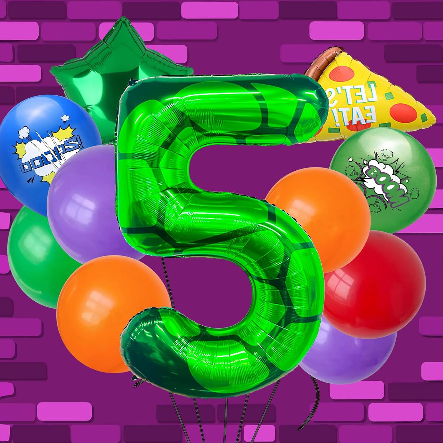 Amazon.com: 11Pcs Turtle Theme Birthday Decorations 40 Inch Number 5 ...