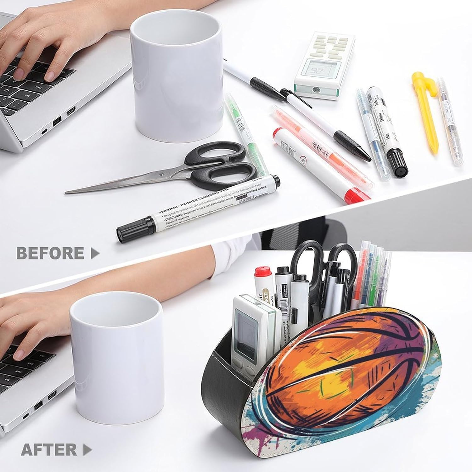 Colorful Basketball Remote Control Holder with 5 Compartments image 3