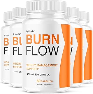 (5 Pack) BurnFlow Capsules - Official BurnFlow Advanced Premium Formula, All Natural BurnFlow Support Capsules for Overall Health & Wellness, BurnFlow Pills Reviews, 300 Capsules for 5 Months