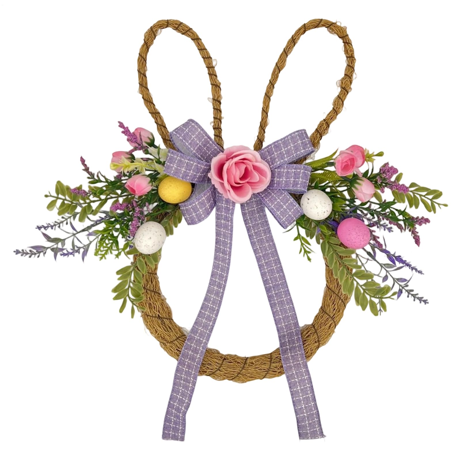 Couronne de Pâques lapin illuminée pour embellir votre porte d'entrée