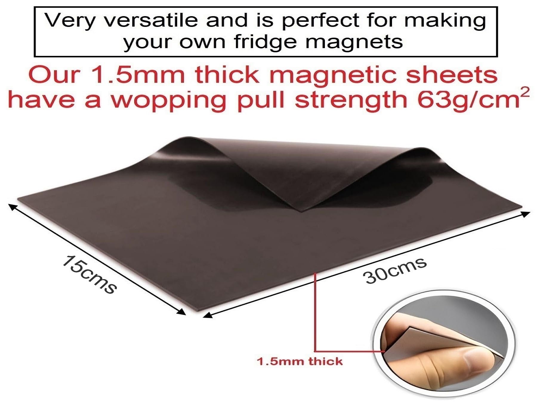 PEPL Magnetic Magnet Sheet 4 Pack Size 150mm X 300mm Non Adhesive, Create Your own Photo Fridge Magnets, Easy-to-Use for DIY Art and Crafts, 1.5mm Thickness (7.5x12 Inch) 1
