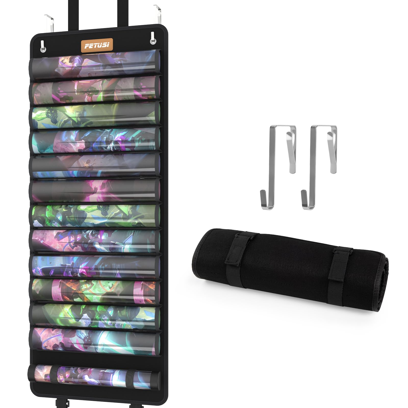 Playmat Tube Storage Bag, Hangable Playmat Holder for MTG with 2 Hooks