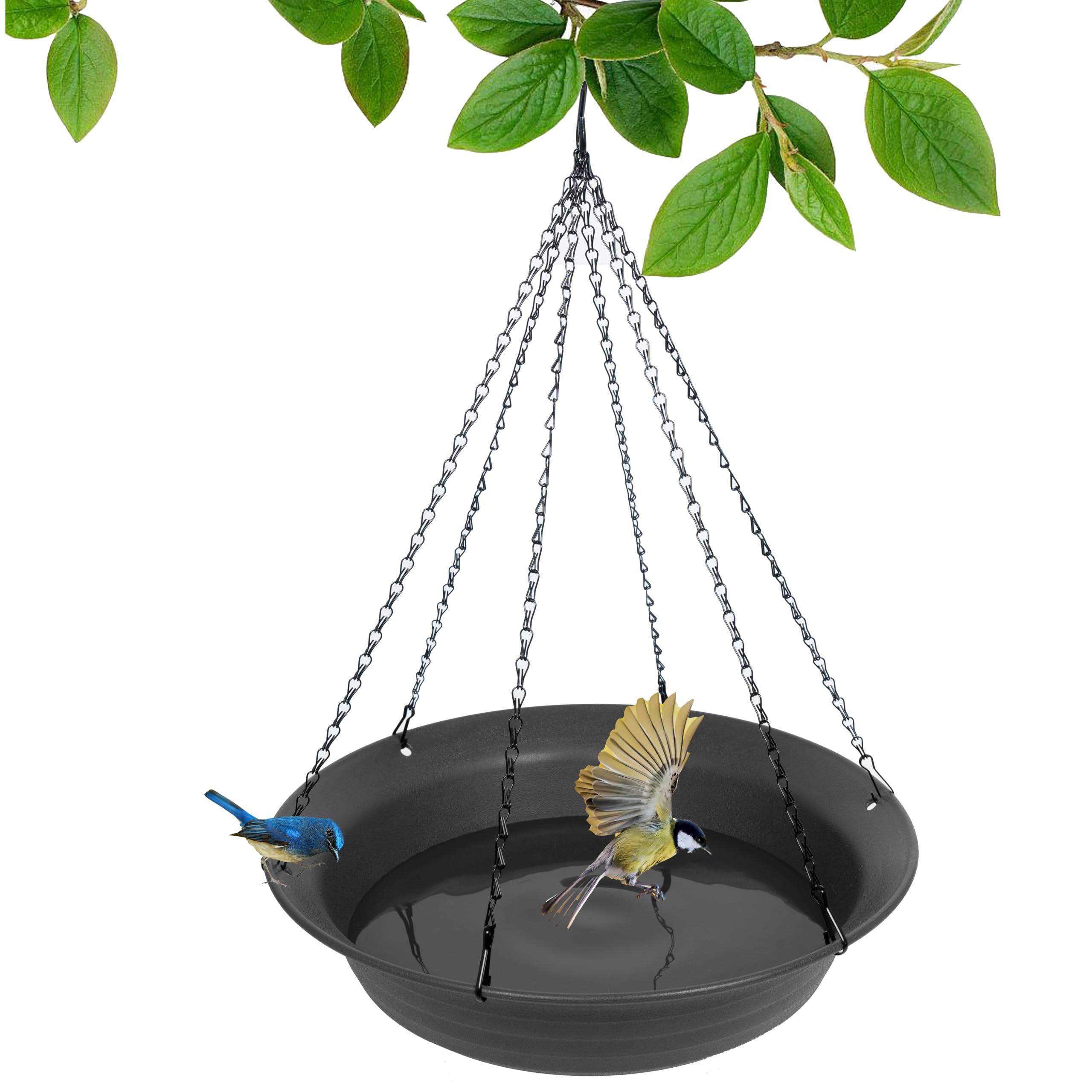 VUWEZ Hängende Vogeltränke zum Aufhängen, Vogelwasserfutterstation für den Außenbereich, Futterschale, 1 Packung Vogeltränke, Zubehör für draußen, Kunststoff-Vogeltränken Tablett für Garten, Terrasse