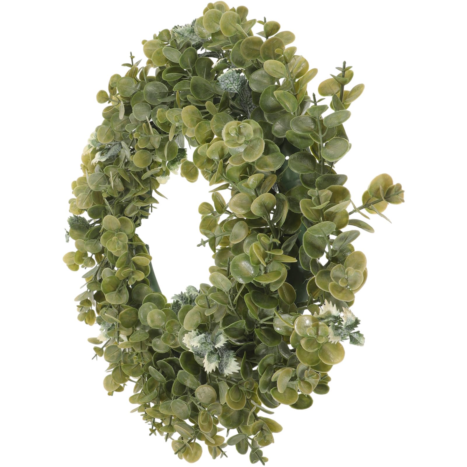 Ghirlanda Decorativa da Parete in Eucalipto 35 Cm Verde Naturale, Ornamento a Corona per Matrimonio e Festa, Decorazione da Appendere per Interni ed Esterni
