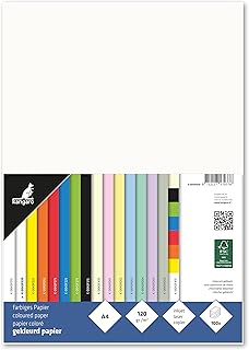 Kangaro - Tonpapier Cremeweiß DIN A4 - 120g/m² FSC mix – 100 pack - Briefpapier Bastelpapier DIY, 29.7x21x1.5