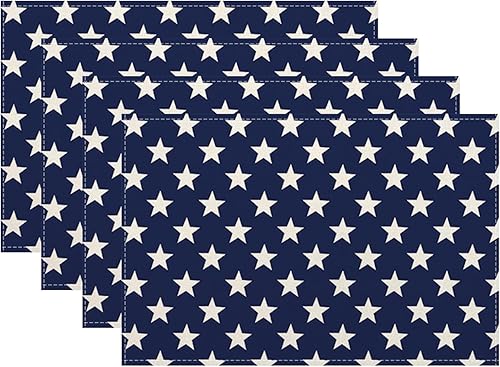 Miniatura 9 de Juego de 4 manteles individuales florales con estampado de bloques de 12 x 18 pulgadas, manteles individuales rectangulares modernos y bohemios con