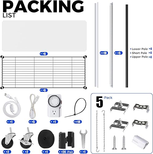 Vista 15 de Barrina CX83 - Soporte para plantas con luces de crecimiento, estante para plantas de 6 niveles con panel de luz de crecimiento ultrafino de Negro