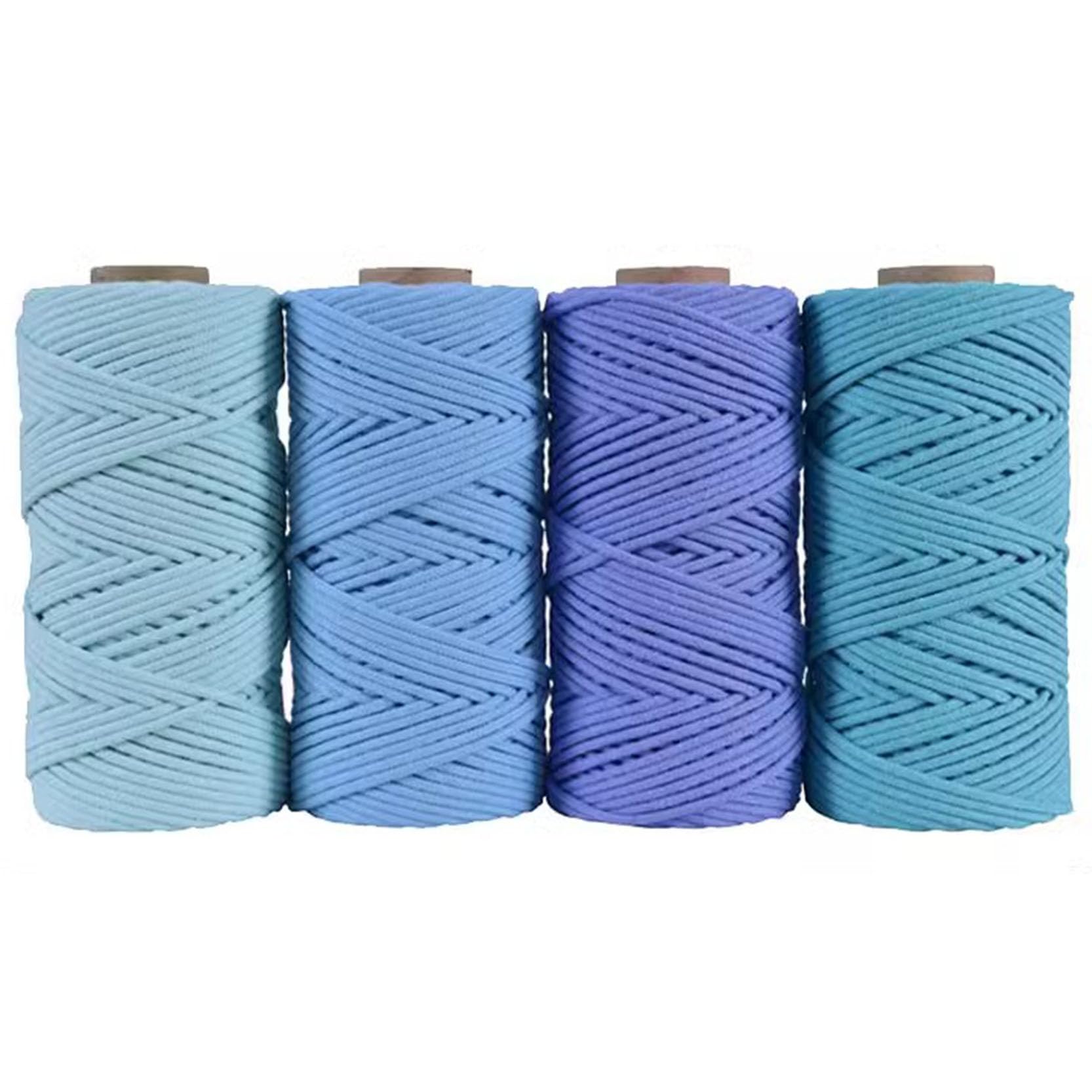 Lina, lina nylonowa, sznurek makrama 4 mm x 100 m, 4 rolki, lina z naturalnej bawełny, gruba lina sznurkowa, 36 kolorów, miękka lina makrama, sznurek bawełniany do wieszania na ścianach, dekoracje dom
