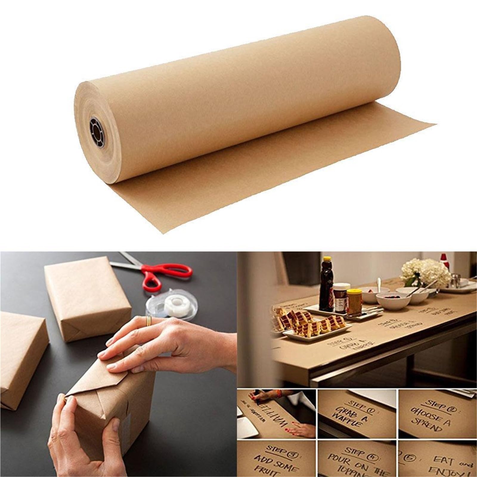 Rollo de papel 30 m ideal for envolver artes para Cumpleaños, Bodas | Rollo de papel for decoración del hogar, manualidades y bodas.