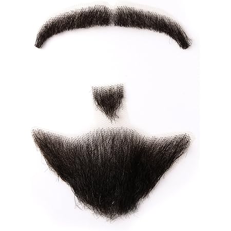 Amazon Neitsi ネイティス 付け髭ひげ 口髭 人毛ウィッグひげ 髪製髭 手作り本物 コスプレ用ダンス用髭 1セット 変身アクセサリー おもちゃ