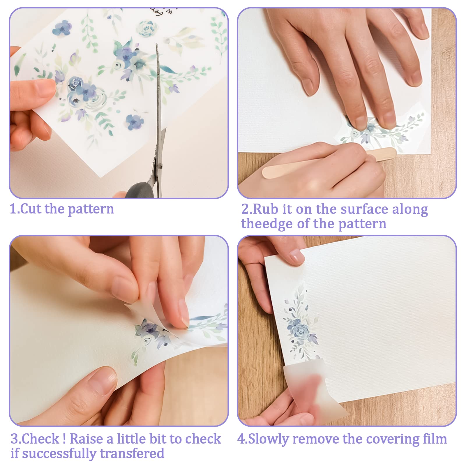 WANDIC 16 Fogli Adesivi Transfer A Tema Oceano Con Bastoncini - Motivi Pesce E Subacquei Per Scrapbooking, Diario E Decorazione Creativa