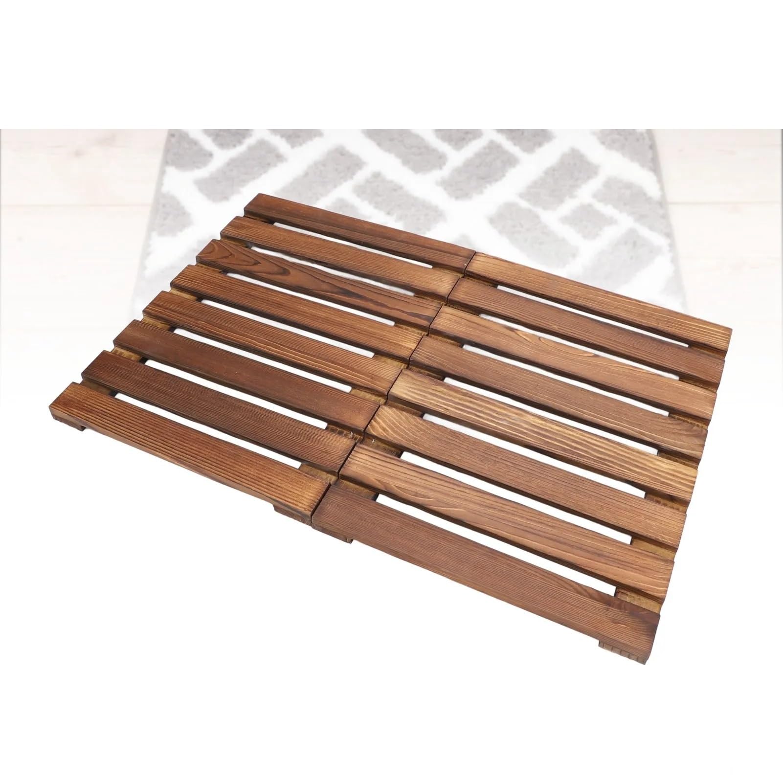 Tappetino da bagno pieghevole in legno, doccia, bagno, versatile, for uso interno ed esterno, pavimento for spa, sauna, piscina