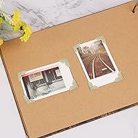 Vista 5 de GOONAVI 10 hojas de 240 esquinas de fotos doradas brillantes sin ácidos, montaje autoadhesivo para suministros de álbumes de recortes de boda, álbum