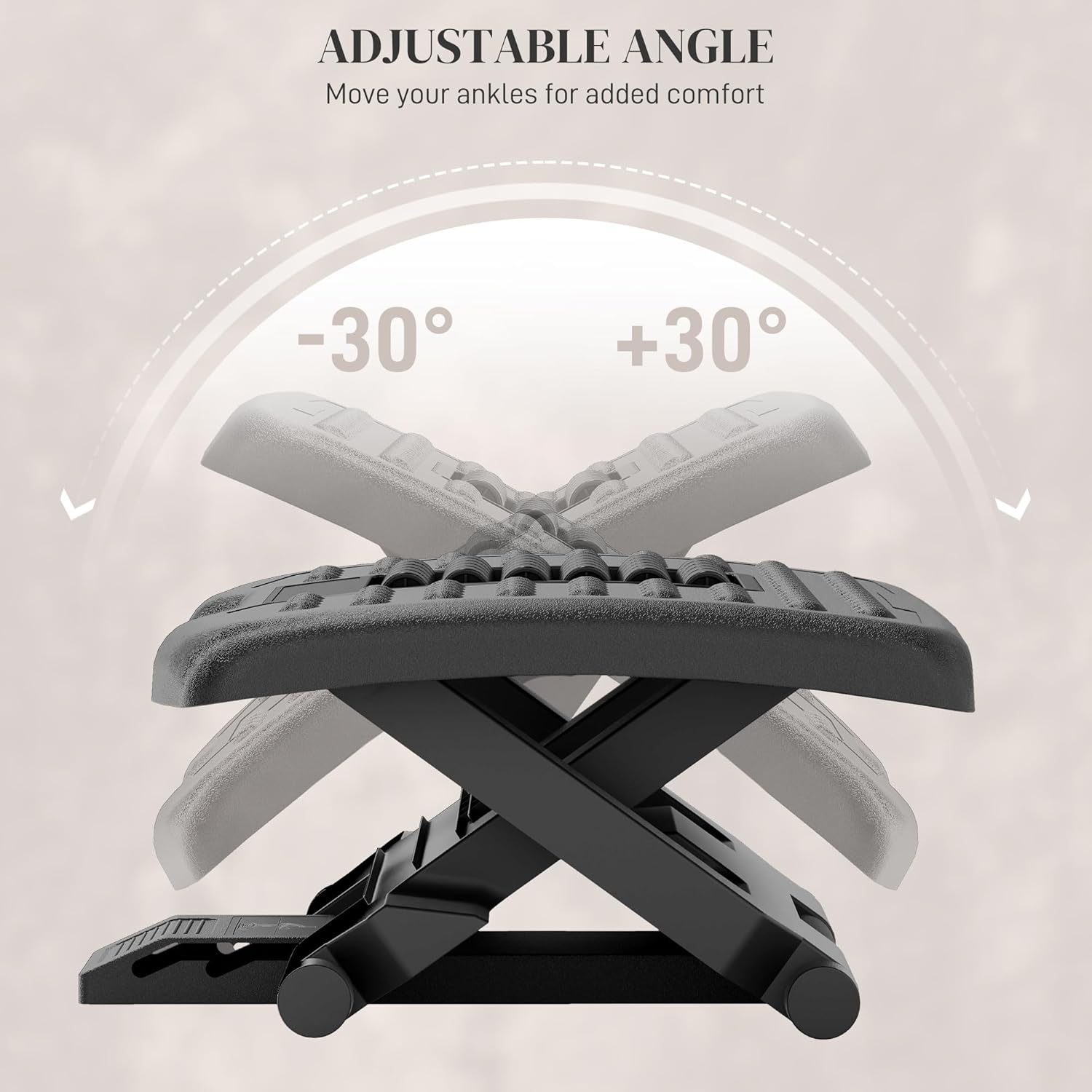 HOMCOM Foot Rest Under Desk with Massage Rollers, Desk Footrest at Work with Adjustable Angle and Height, Ergonomic Non-Slip Foot Stool for Office and Home 5 71VCPtBmLEL. AC SL1500