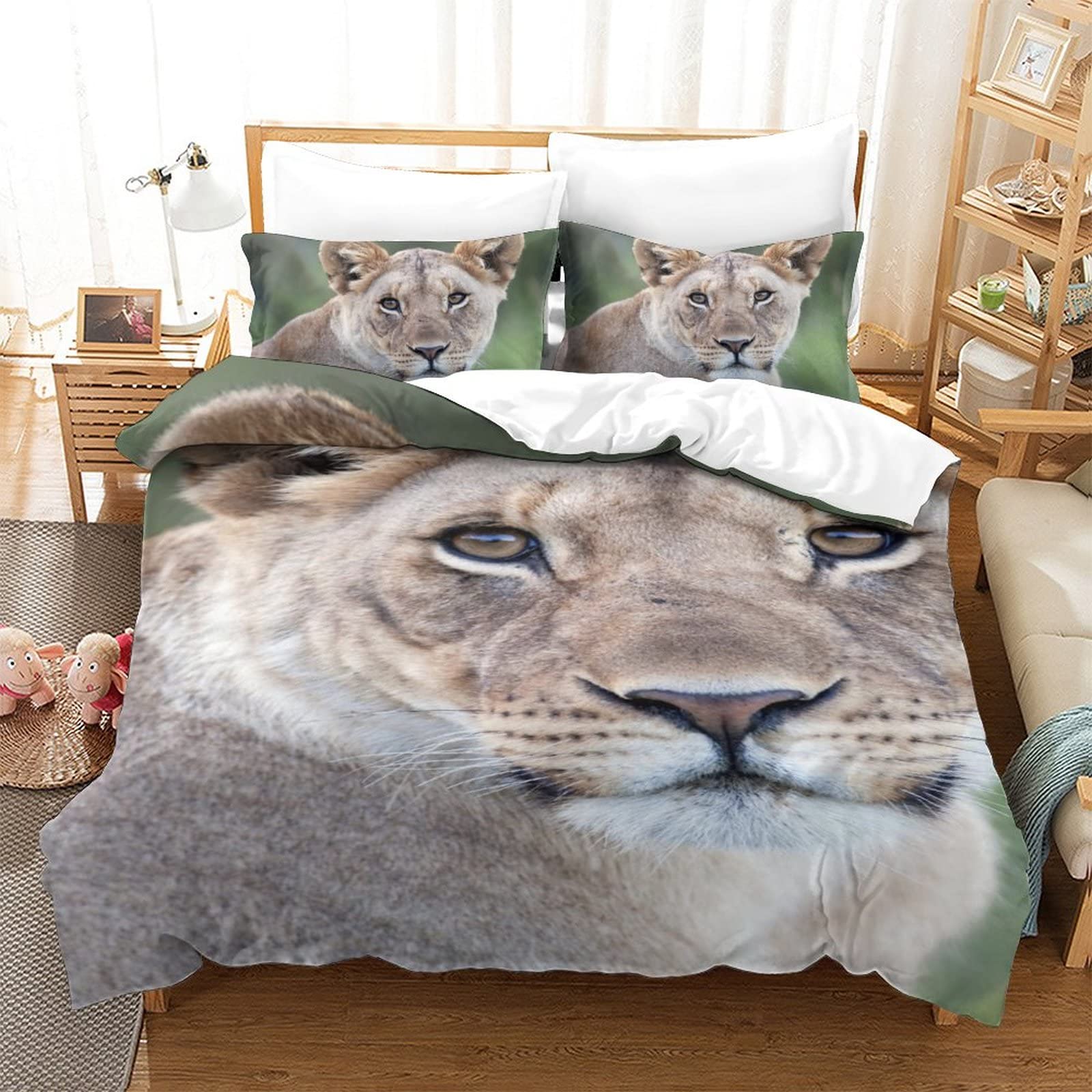 Housse de couette lion imprimée en 3D pour chambre d'enfant