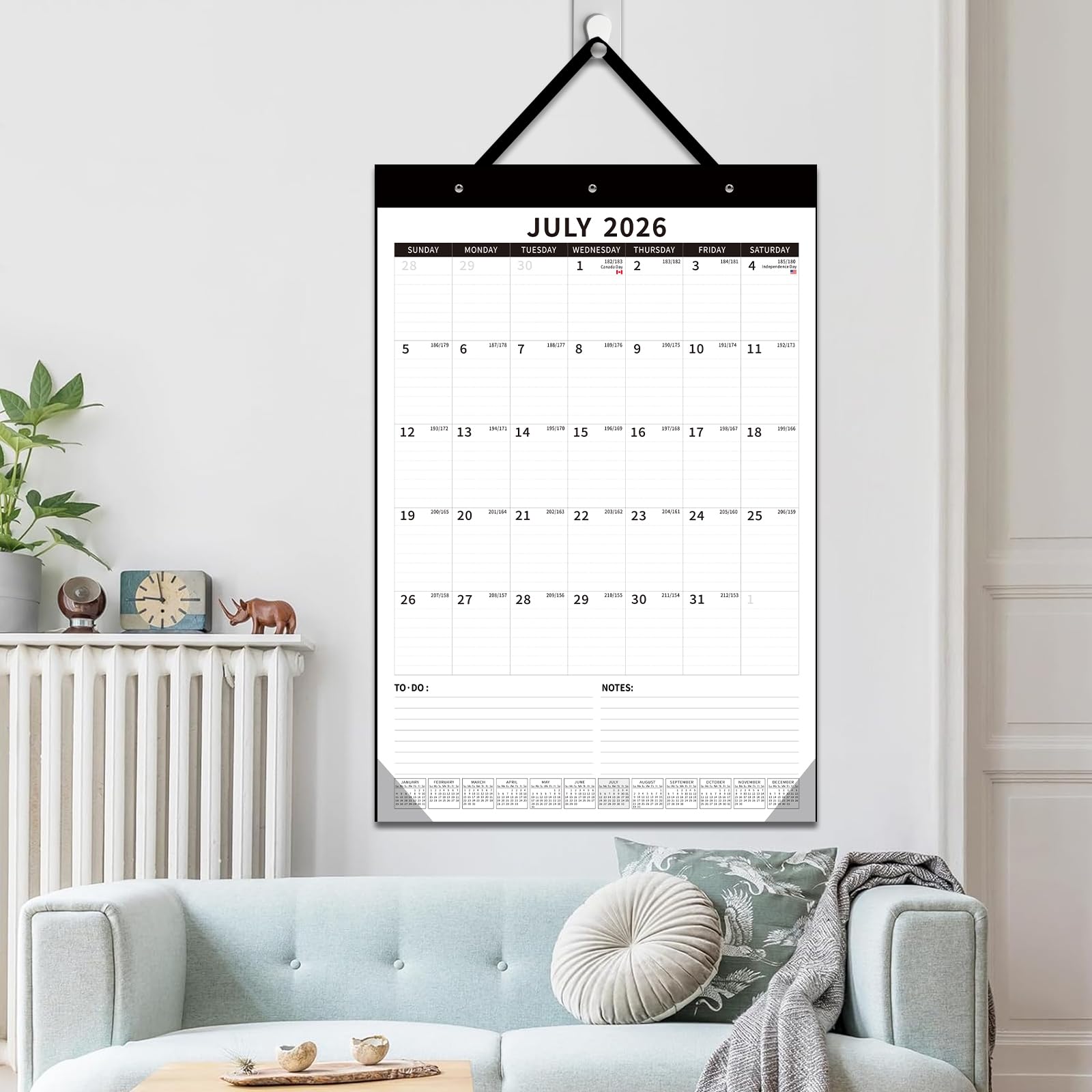 Tischkalender 2026–2027 – Dayvorax Tischkalender Juli 2026–2027 Dez, 34 x 23 cm, großer Tischkalender mit dickem Papier, Kunststoffeinband, großer Kalender für Zuhause und Büro