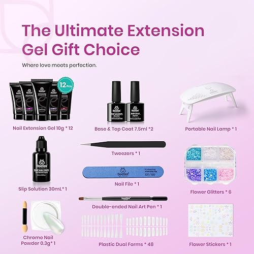 Miniatura 26 de Beetles - Kit de extensión de gel de uñas de polietileno, 6 colores de gelatina nude con solución deslizante, mejora de uñas para principiantes y 0