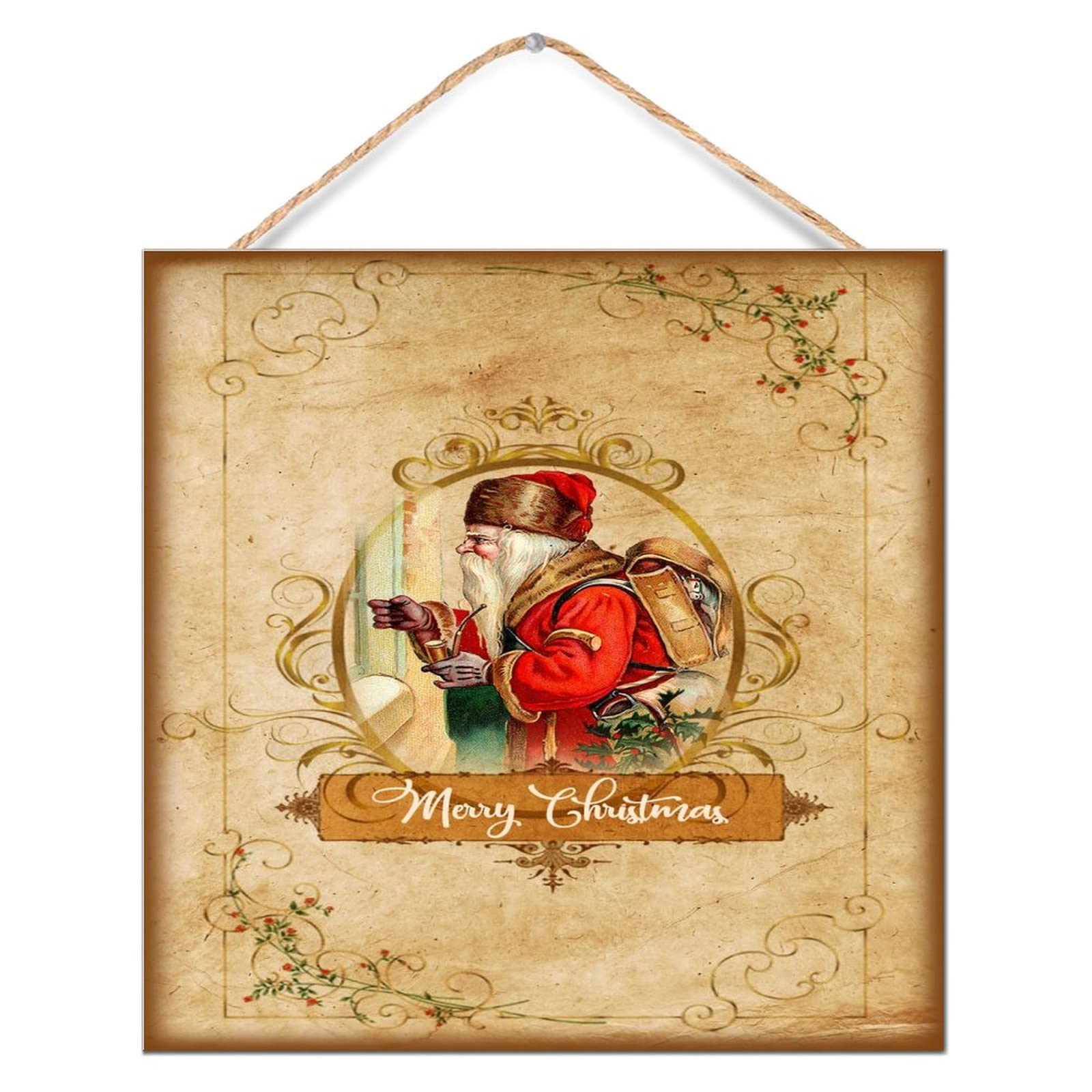 Décoration murale en bois Père Noël de 30cm pour habiller vos cloisons en fête