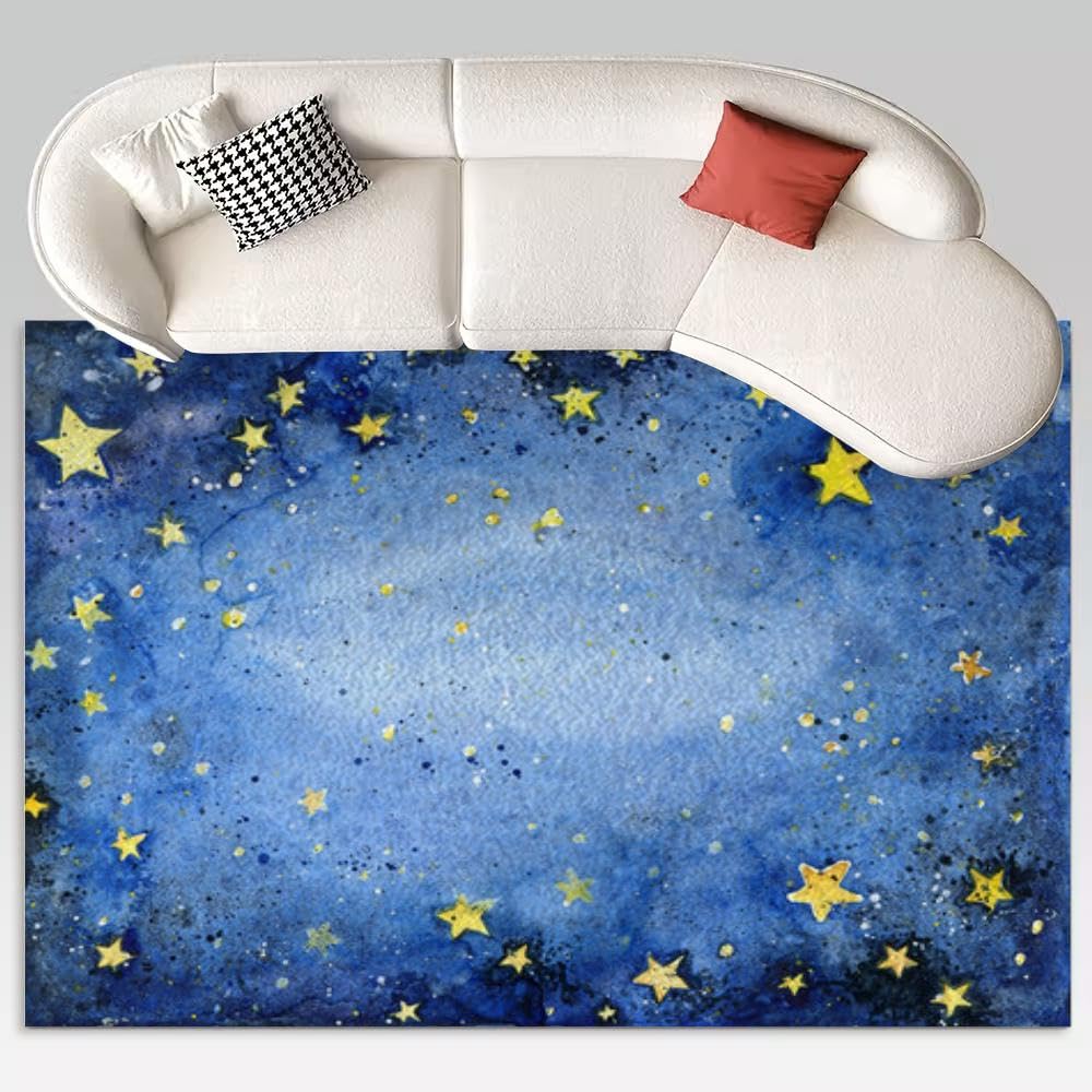 Générique Tapis Salon Aquarelle Ciel Étoilé Simple 180 x 240 cm Tapis Décoratif Lavable en Machine Bleu, Tapis de Salon Moderne Doux Antidérapant pour Salon Chambre Salle a Manger Générique Tapis Salon Aquarelle Ciel Étoilé Simple 180 x 240 cm Tapis Décoratif Lavable en Machine Bleu, Tapis de Salon Moderne Doux Antidérapant pour Salon Chambre Salle a Manger