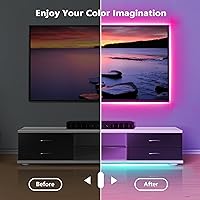 Vista 2 de Luces LED para dormitorio, 150 pies, sincronización de música, cambio de color, tira de luces LED con control remoto y aplicación, luces LED RGB