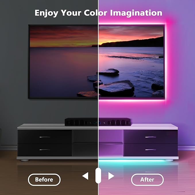 Tira LED RGB 50ft NBBUFF - Control Remoto y App miniatura 6