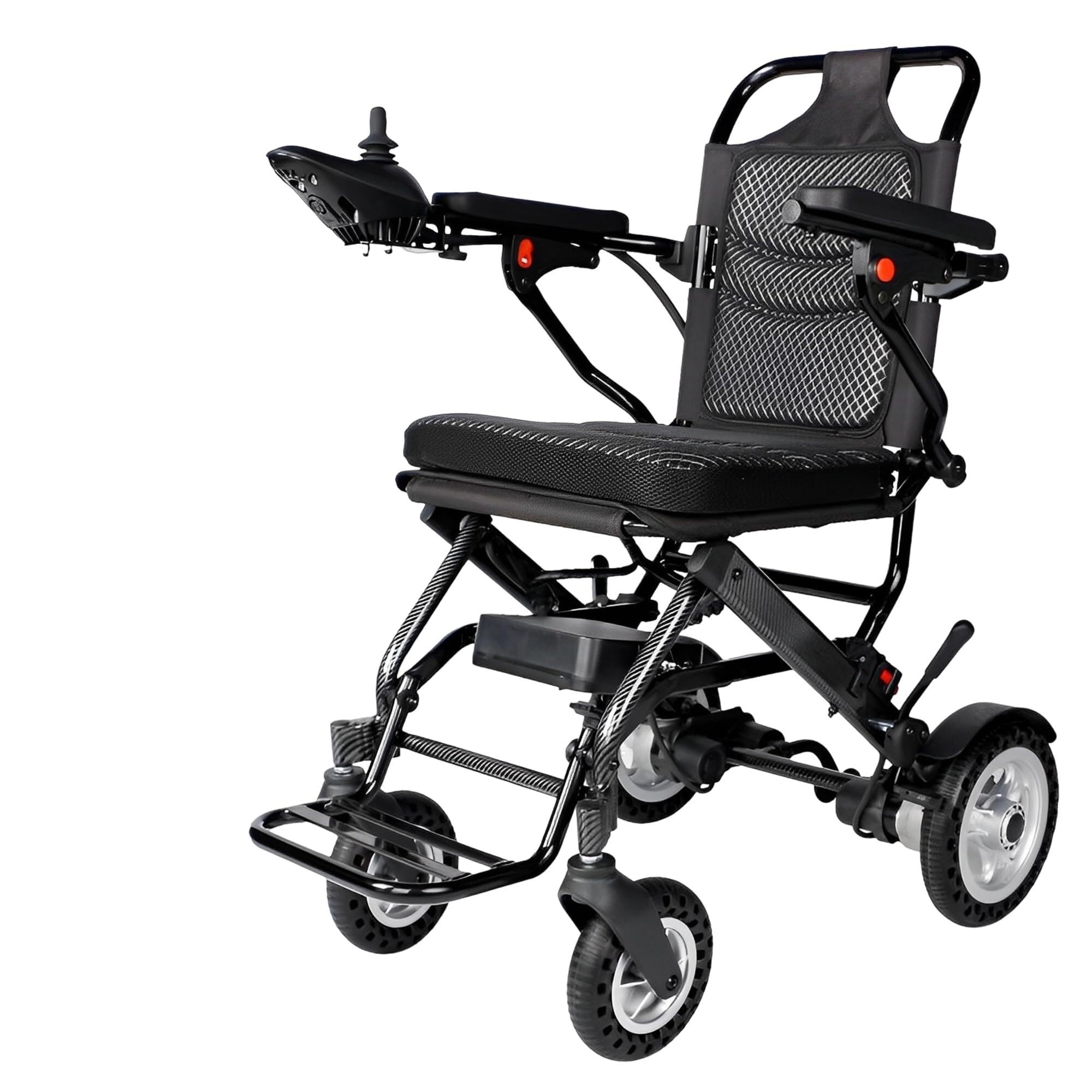 Silla de ruedas eléctrica ultraligera, plegable y automática, de 15 kg | 3 opciones de batería (6 Ah/10 Ah/20 Ah) | Ascenso de 6° | Estructura de aluminio de aviación + asiento lavable(10AH)