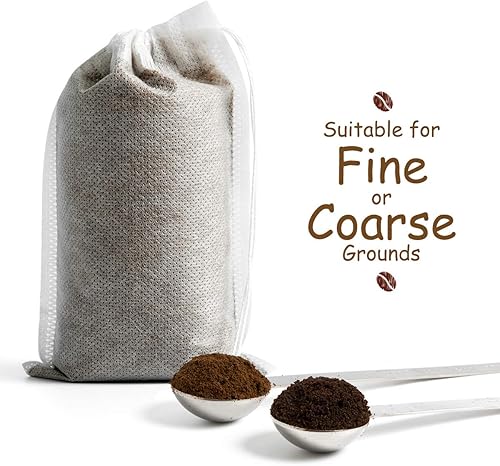Miniatura 4 de Filtros de café frío sin ensuciar, 100 bolsas desechables de malla fina para concentradocafetera helada, kit de prensa francesafría, té caliente en