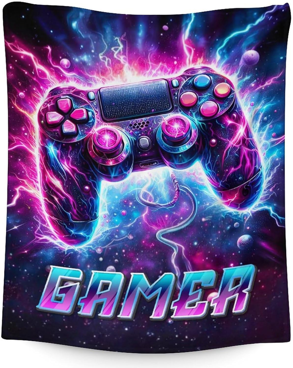 Gamer Blanket for Men - 60 x 80 Inches Twin Size for Adults - Warm Comfortable Gaming Throw Accessories Gifts for Bed, Living Room