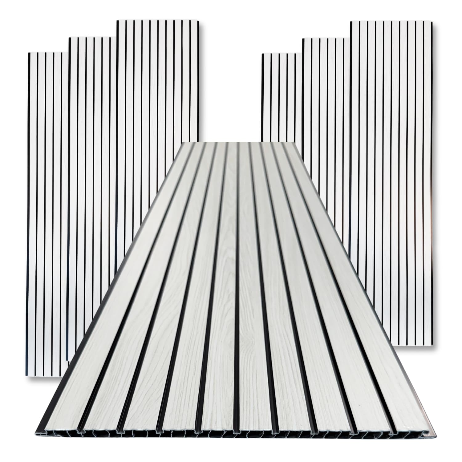 Pannello in PVC con Doghe effetto Legno Rivestimento Murale 30x120 conf. 10 Pezzi (Bianco)