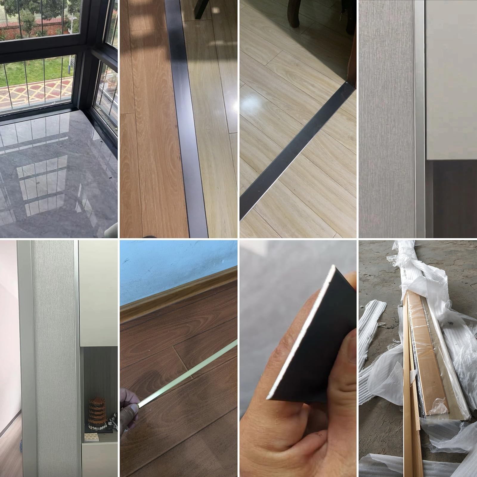 3 piezas 90cm Largo, Tapajuntas Suelo Perfil De Transición, Tira de Transición para Baldosas, Laminado y Parquet(Grey,5cm*270cm(3 * 90cm))