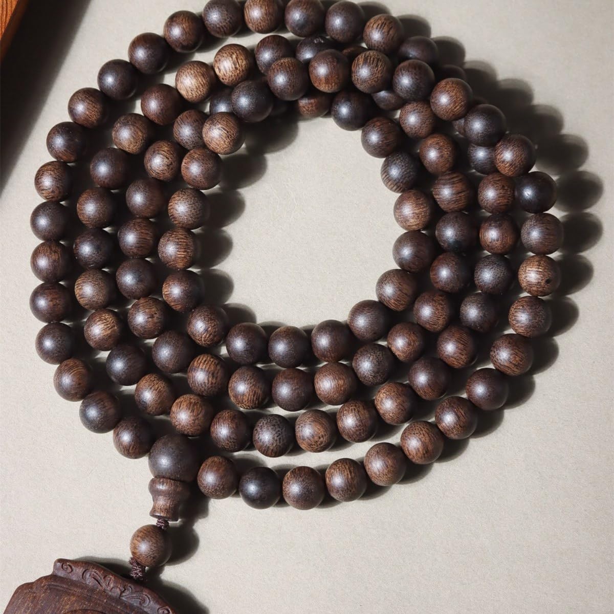 Ciondolo per auto Agarwood, 8 mm, braccialetto color miele dolce dal Vietnam