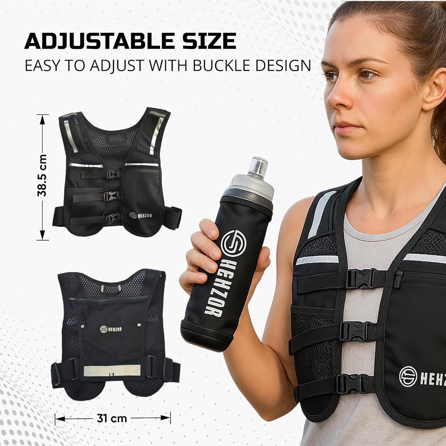 Chaleco de hidratación para correr, chaleco de hidratación Quiver, chaleco de hidratación para correr con botellas de agua duales, mochila de agua ligera para correr