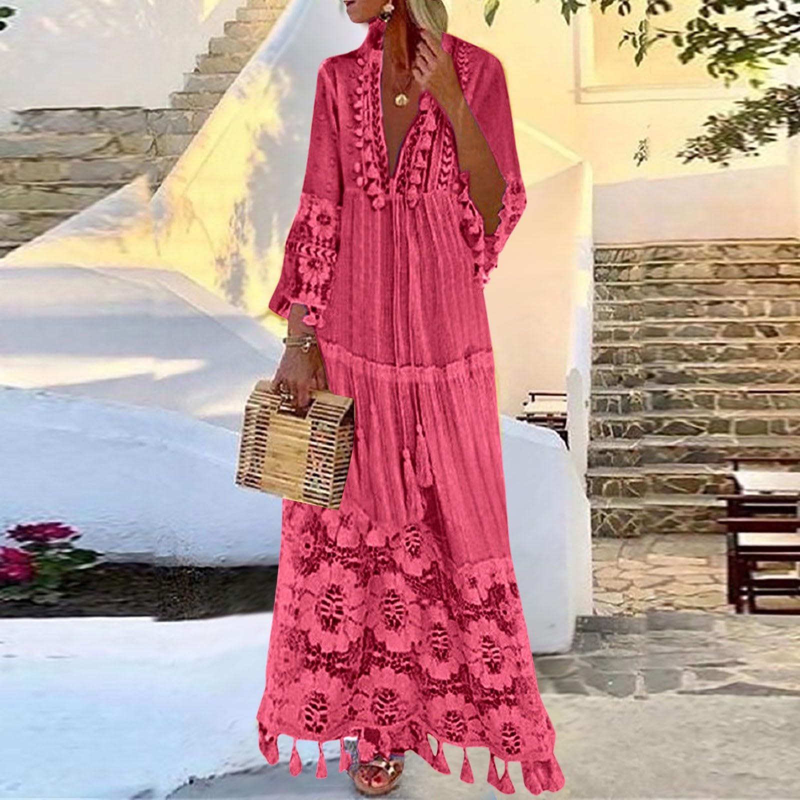 Genérico Vestido Playa Mujer Verano Camisa Suelta de Bikini Cover Up Traje Cubretraje Baño Kimono Vestidos Largos Cubierta Elegante Blusa Larga para Piscina Vacaciones en la y