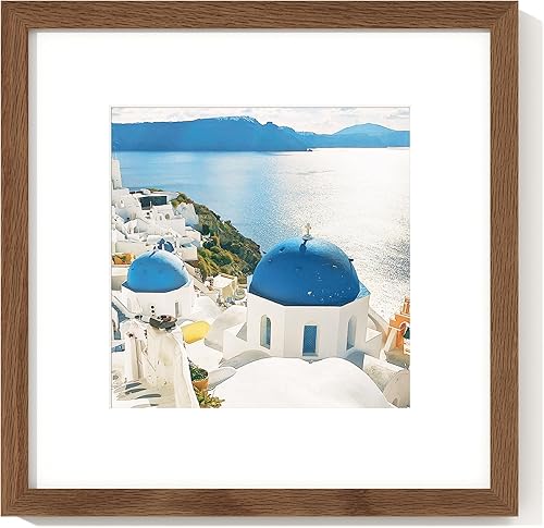 Miniatura 172 de Axeman Marco para póster de 18 x 24 pulgadas con paspartú para 16 x 20 pulgadas, marco de fotos de madera maciza de roble con vidrio templado, marco