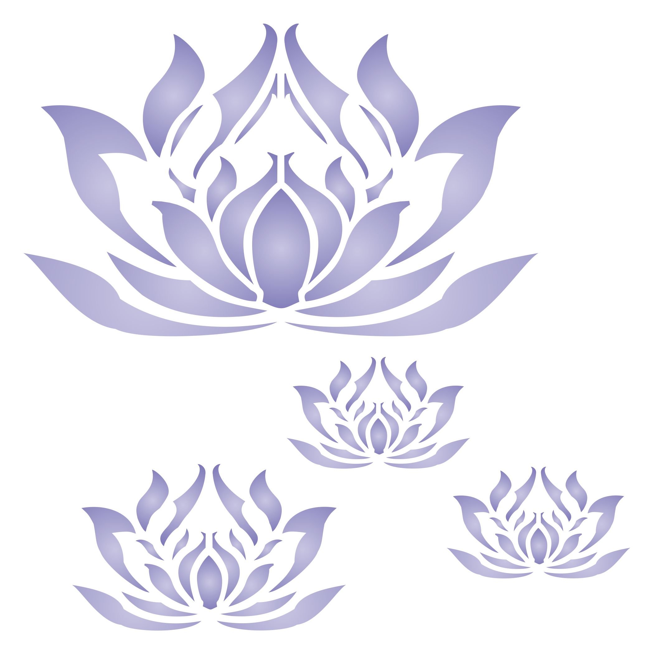 Pochoir fleurs de lotus pour créer une ambiance zen dans votre salon