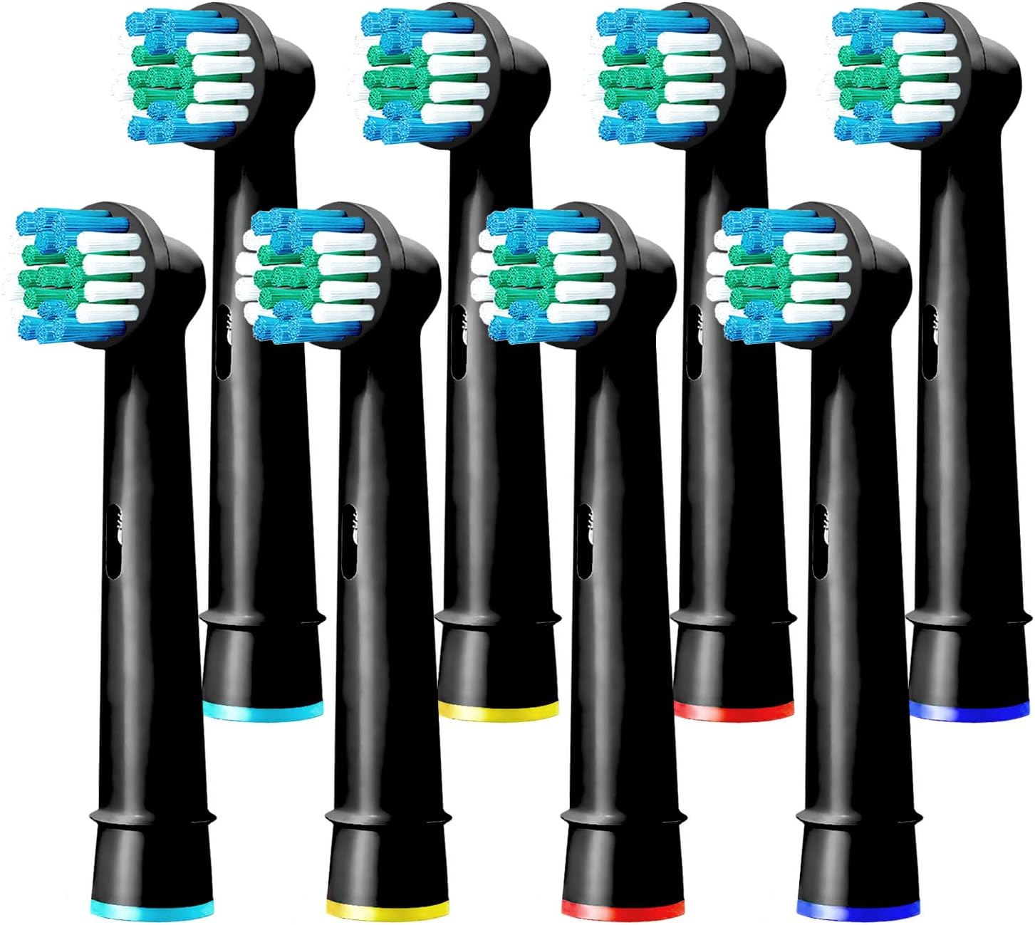 Oral B Compatible Toothbrush Head, Yanaboo Replacement Brush Heads for Most Braun Oral B Electric Toothbrushes of Vitality Pro Smart Genius Series, Precision Clean and Plaque Removal (8 Pack in Black)