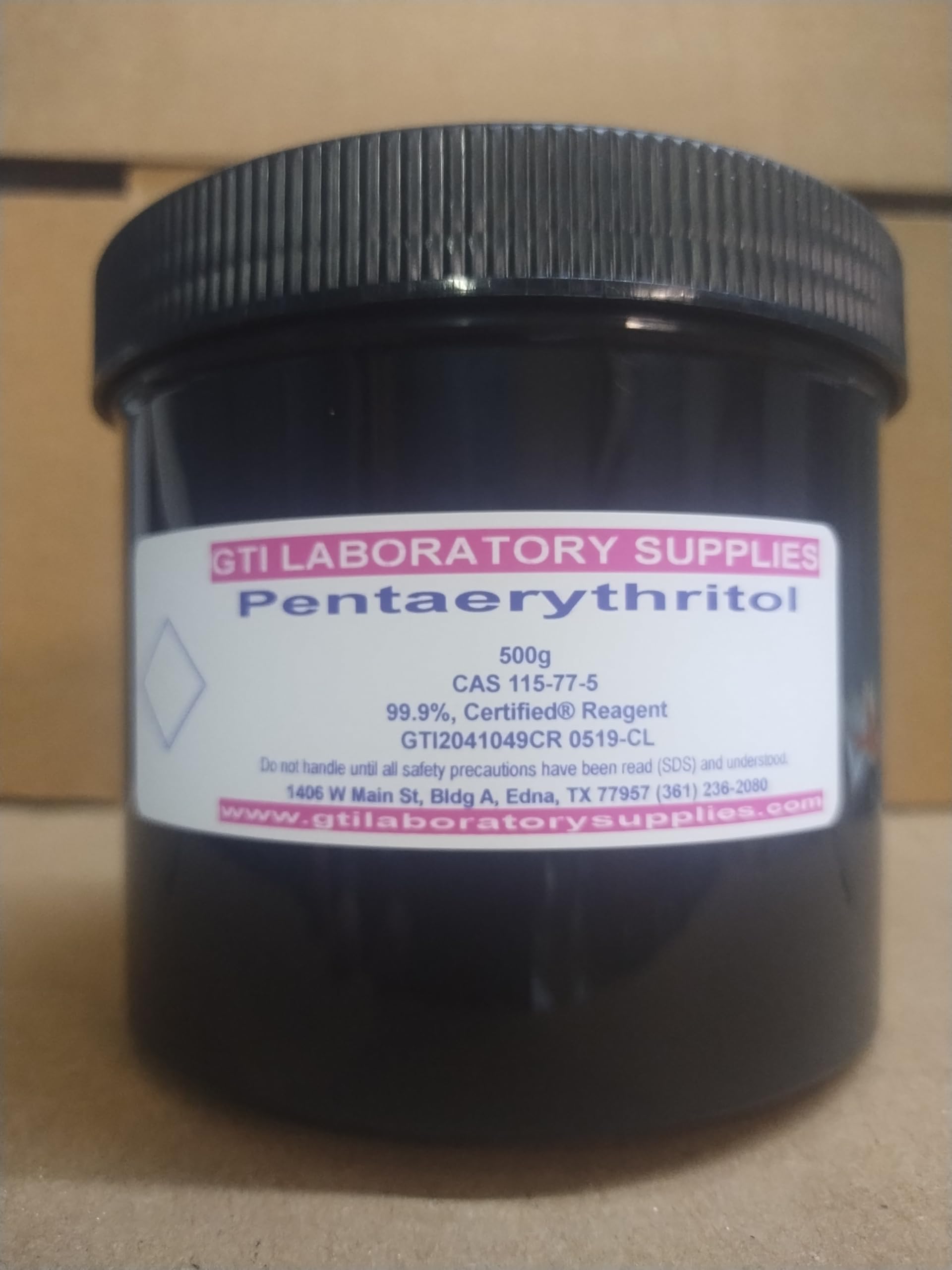 Pentaerythritol, 99.9%, Certified® Reagent, 500 Grams