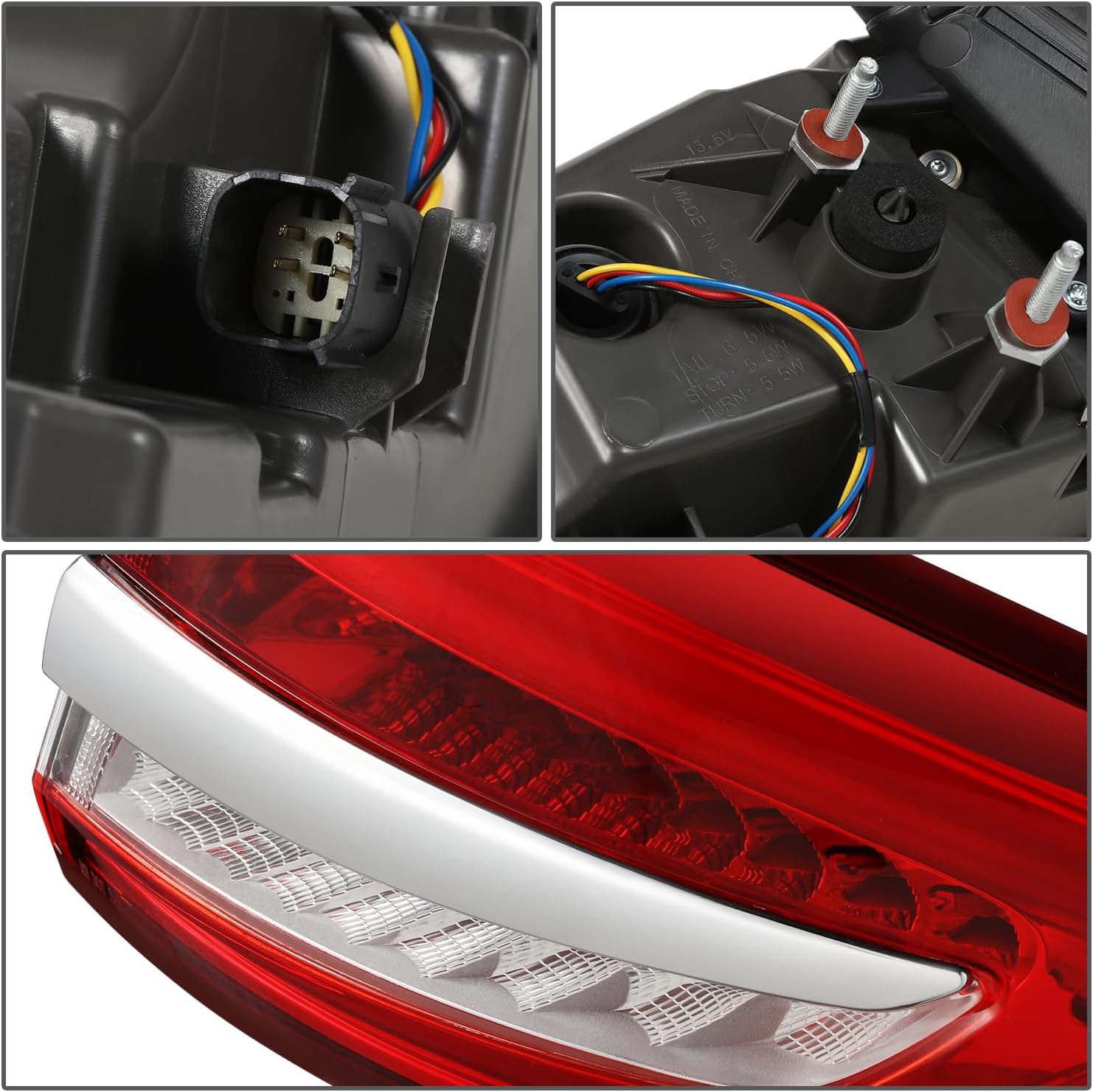 DNA MOTORING Right OE Style LED Outer Tail Light Compatible with 2017-2020 Fusion,OEM-TL-005-R