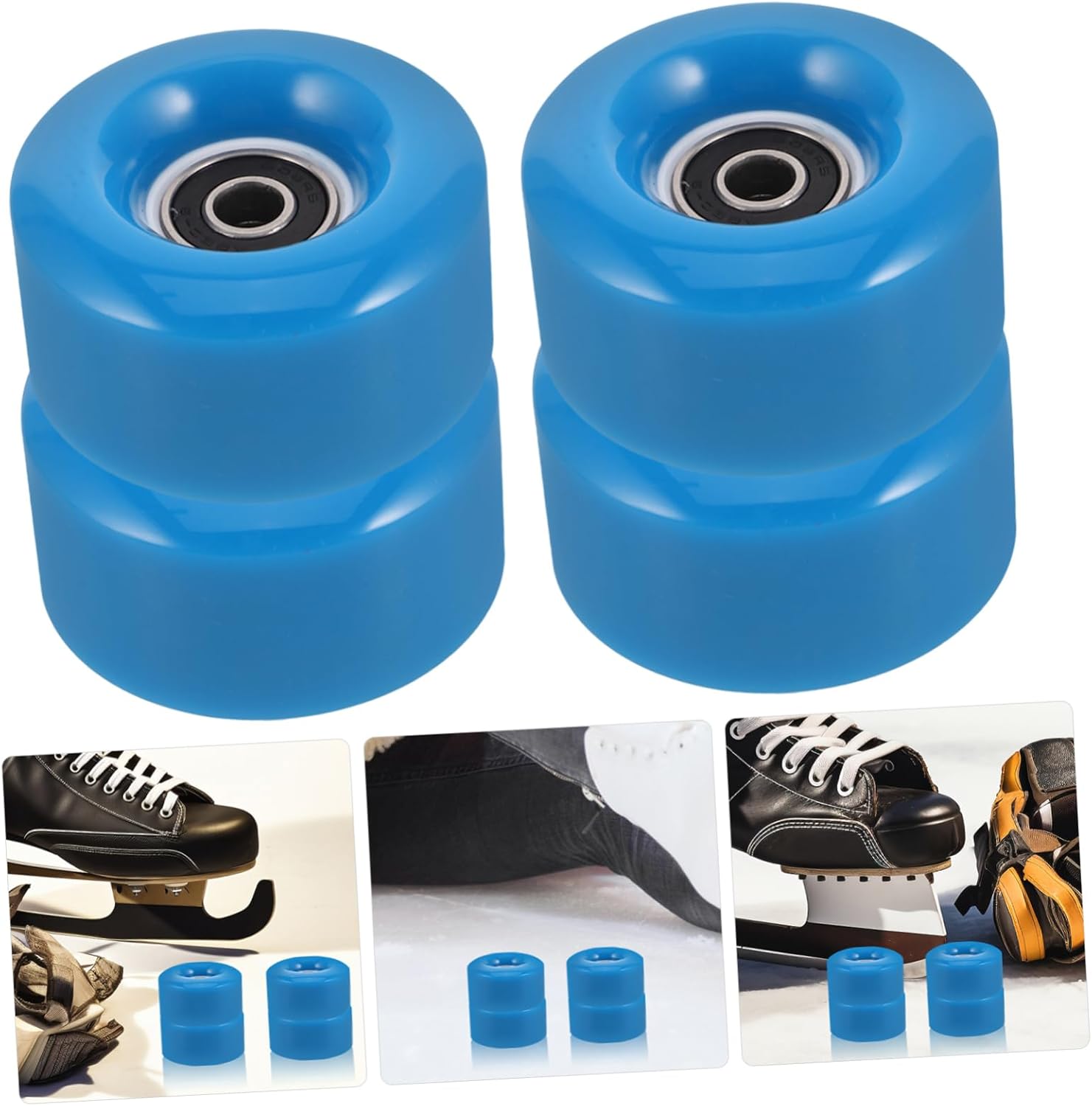 SUPVOX Replacement Wheels for Quad Skates Pu Double Row Skating Wheels Fit Ice Skates Outdoor Easy Installation