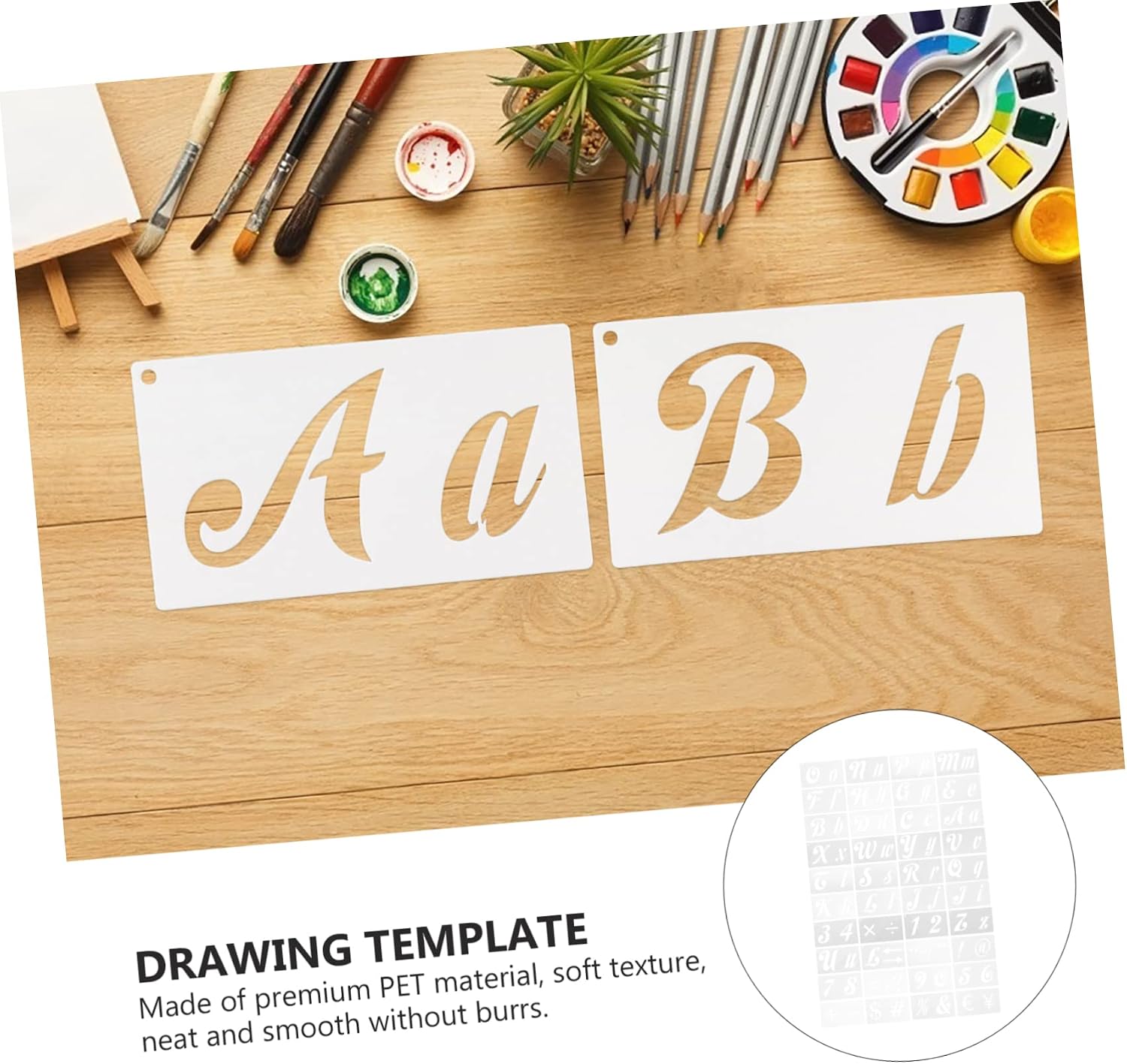40pcs Reusable Letter Stencils Numbers Smooth Surface for DIY Wall Fabric Chalkboard Art Projects