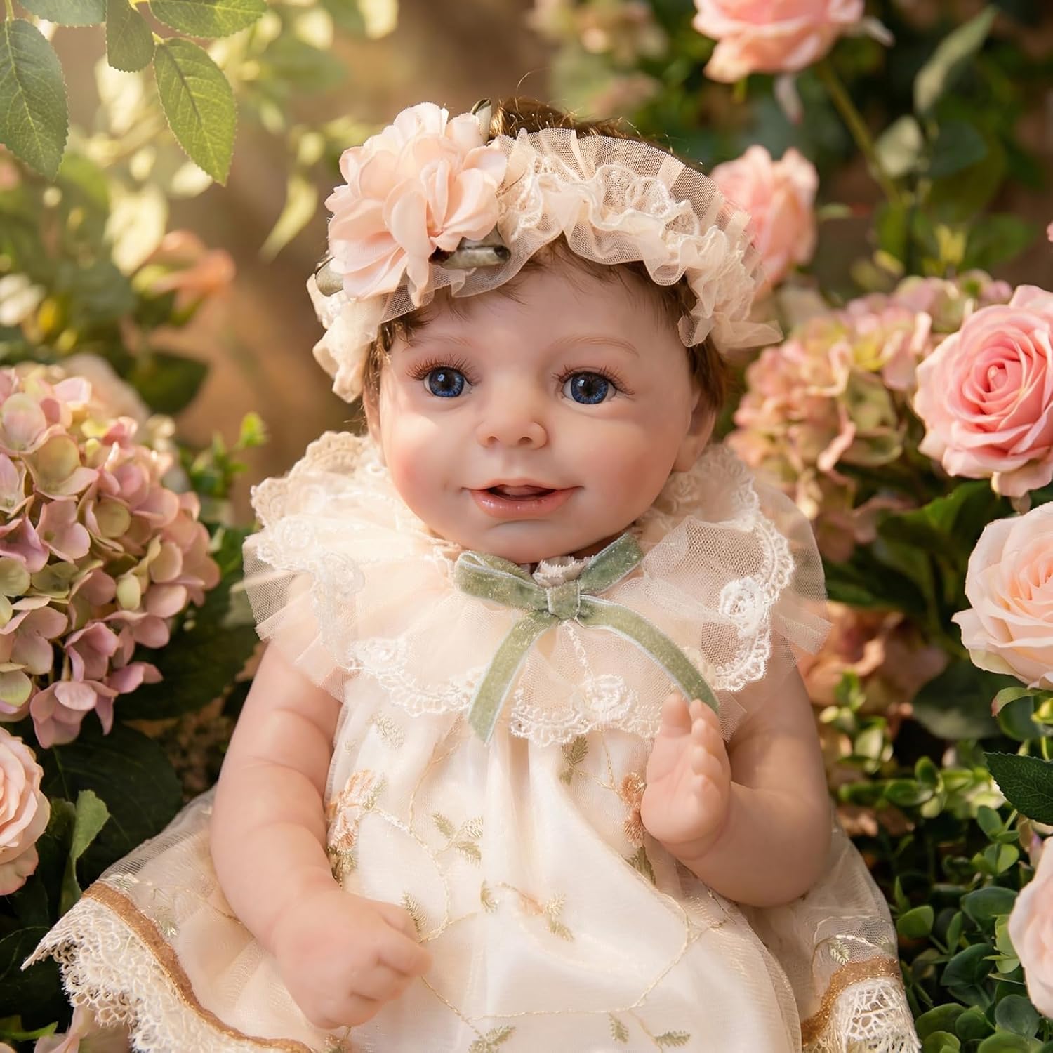 Full Vinyl Reborn Baby Doll,20 inch Realistic Cute Baby Doll with Accessories,Great Gift for Girls and Casual Collector