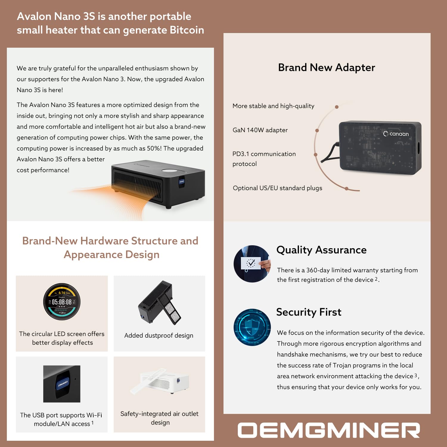 Amazon.co.jp: New Canaan Avalon Nano 3S BTC Miner - 6 TH/s