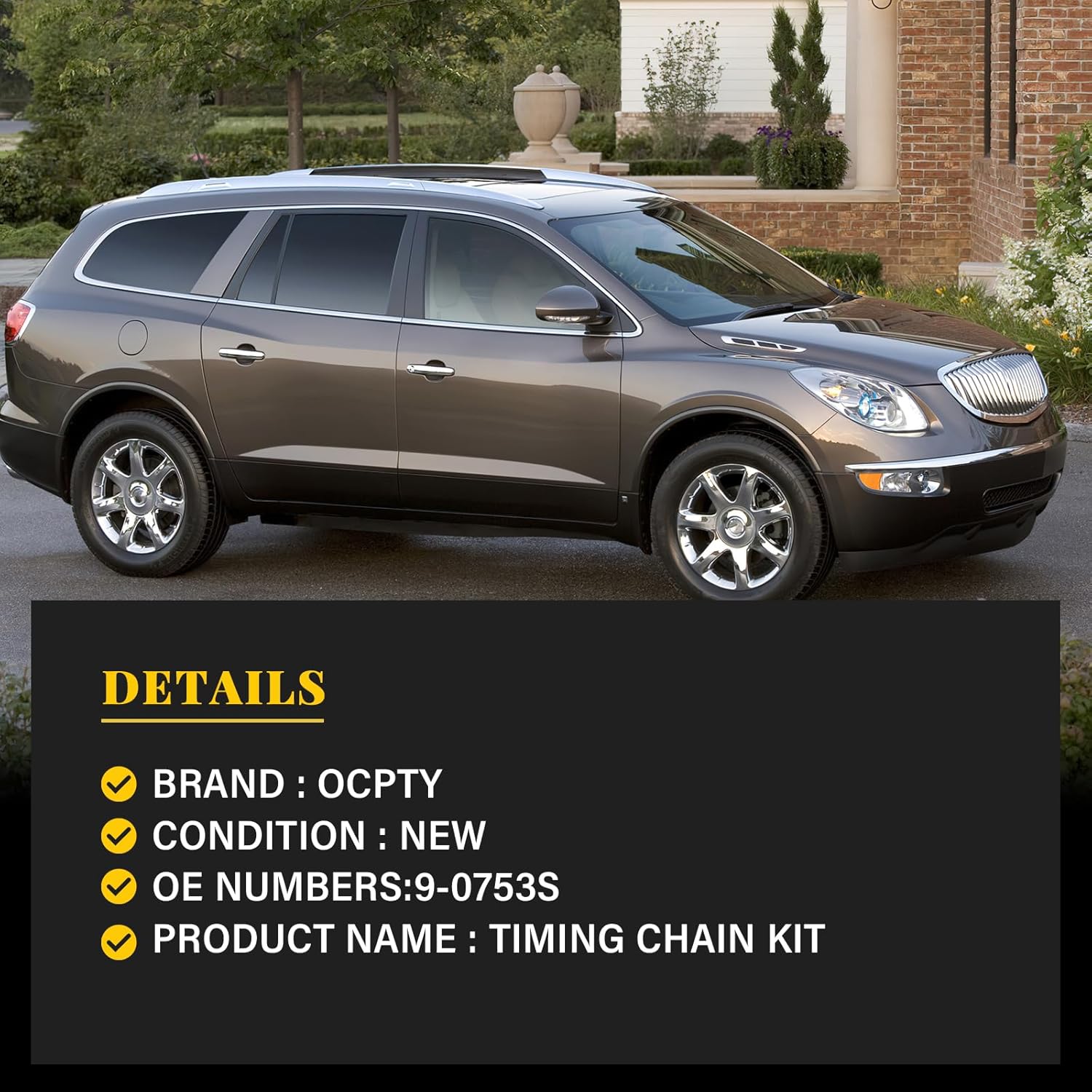 OCPTY Engine Timing Chain Kit with VVT Sprocket Sets fits for 2009-2016 for Chevrolet Traverse;2007-2016 for GMC Acadia;2007-2015 for Cadillac CTS OE# 9-0753S