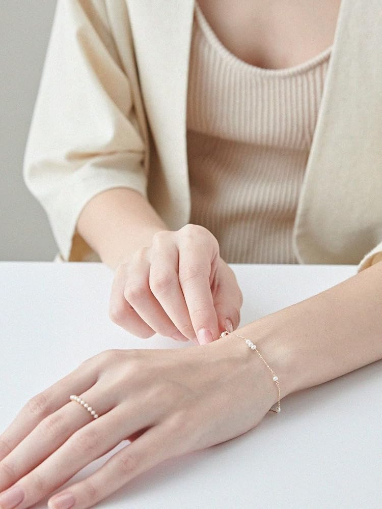 Amazon | (エテ) ete K10YG パール ステーション ブレスレット 750475