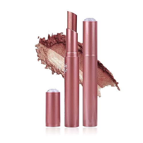 wiwoseo Sombra de ojos en barra con purpurina de diamante altamente pigmentado sombra de ojos ahumada dorada de aspecto natural brillante sombra de