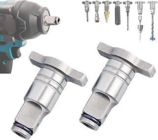 YAKAMOZ 2 Pack Electric Wrench Conversion Head - 1/4’’ Hex Shank & Magnetic 1/2’’ Square Shaft Conversion Head for Impact Wrench Drill Socket Screwdriver Bits