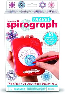 Travel Spirograph, The Classic Go Anywhere Design Toy, 10 Piece Set with Built-in Storage Tray