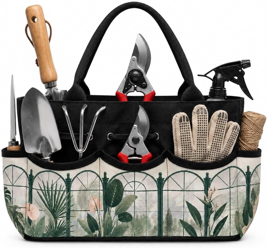 Rainy Glass Prism Art Garden Tool Bag Organizer for Yard in Modern Style