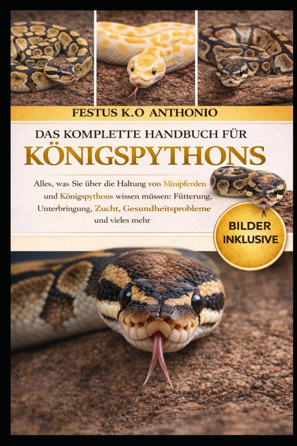 DAS KOMPLETTE HANDBUCH FÜR KÖNIGSPYTHONS: Alles, was Sie über die Haltung von Minipferden und Königspythons wissen müssen: Fütterung, Unterbringung, Zucht, Gesundheitsprobleme und vieles mehr