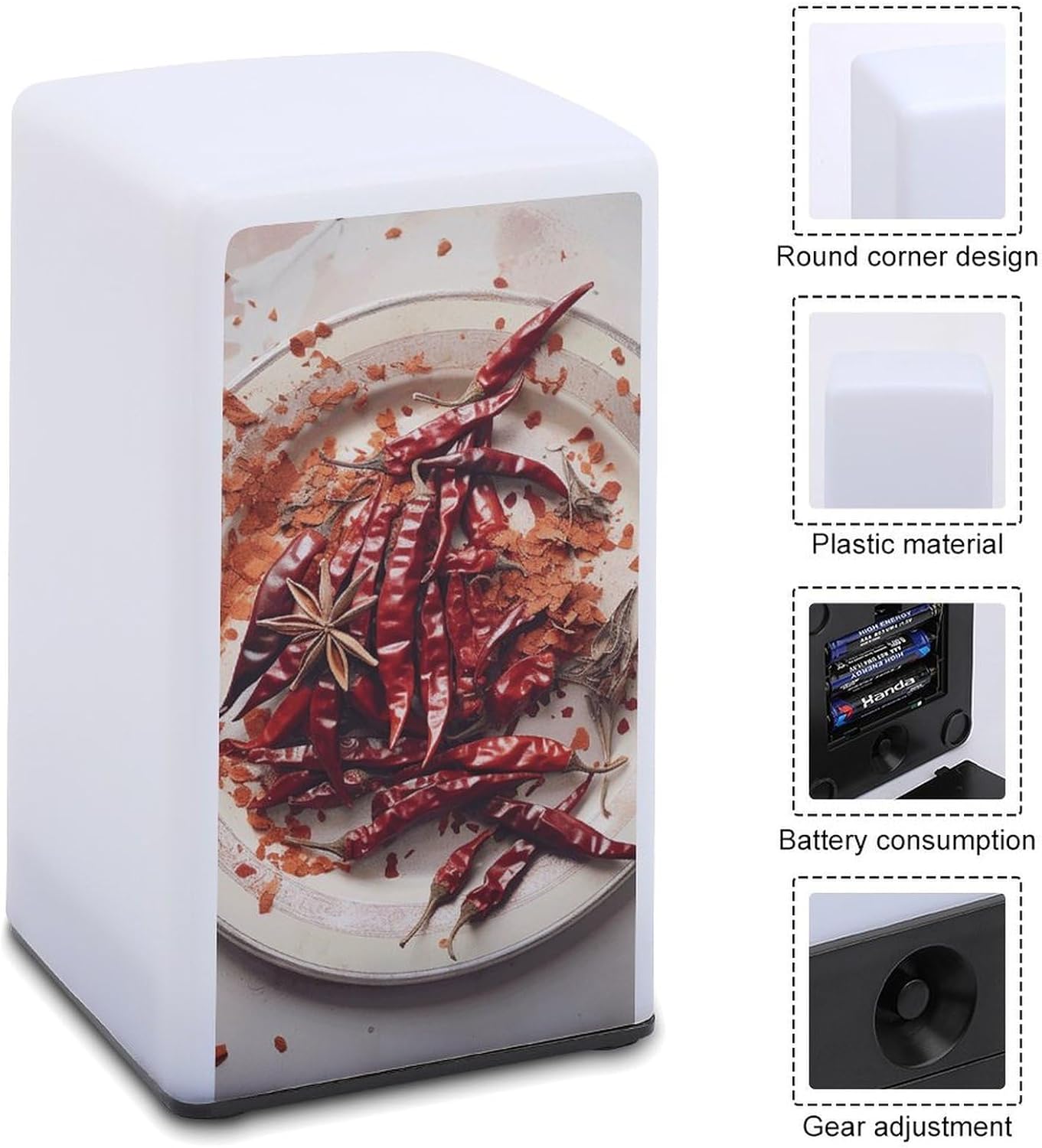 Desk Lamp for Office Home Dimmable Small Desk Lamp Pepper in The Plate Battery Operated Lamp for Reading Study Work